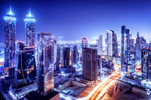 Dubai Night Skyline